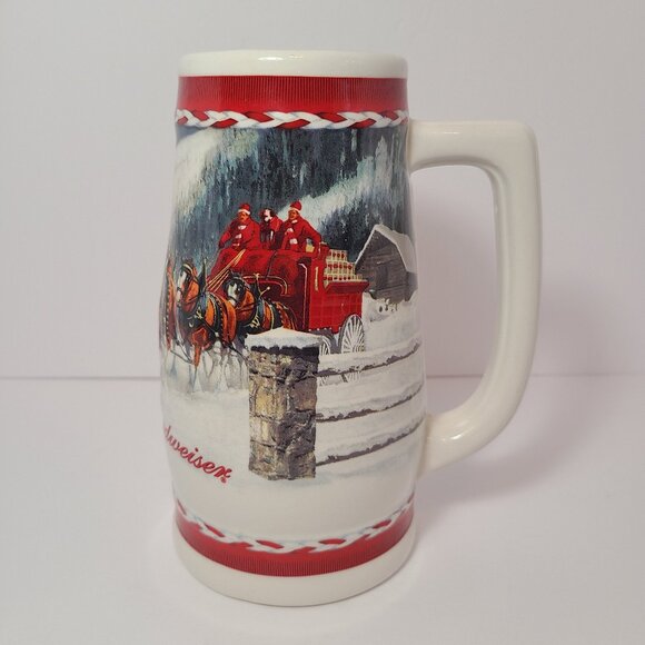 Budweiser Holiday Stein 2010 “Dashing Through The Snow” Clydesdales Collectible - Picture 3 of 6